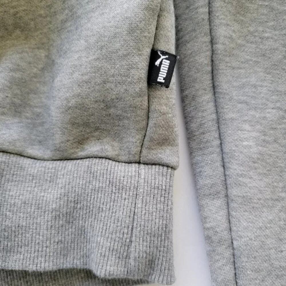 PUMA Hoodie Sweatshirt Mens XLT Gray Black Logo Pullover Long Sleeve - Picture 8 of 10